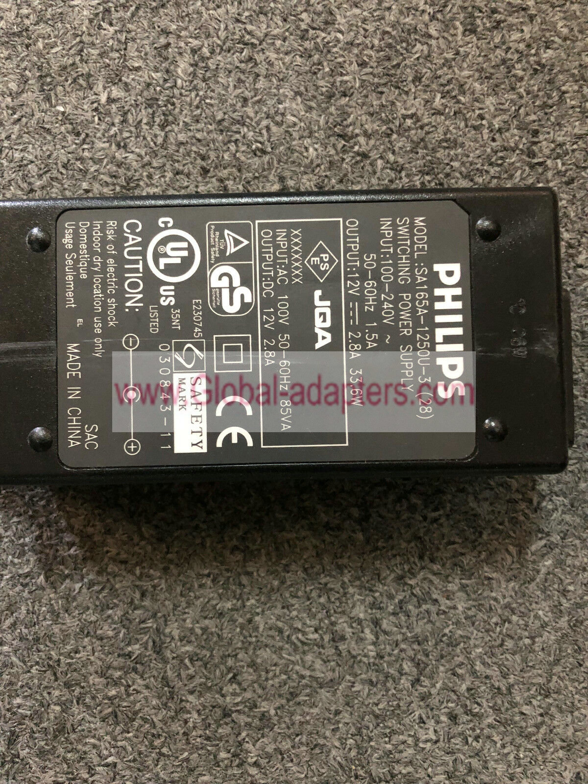 New PHILIPS SA165A-1250V-3 12V 2.8A 33.6W LCD Monitor Power Supply AC ADAPTER